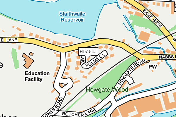 HD7 5UJ map - OS OpenMap – Local (Ordnance Survey)