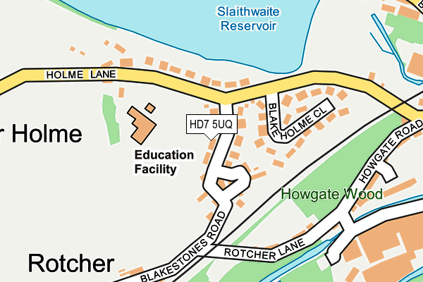 HD7 5UQ map - OS OpenMap – Local (Ordnance Survey)