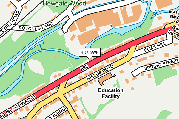 HD7 5WE map - OS OpenMap – Local (Ordnance Survey)