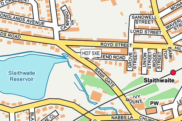 HD7 5XE map - OS OpenMap – Local (Ordnance Survey)