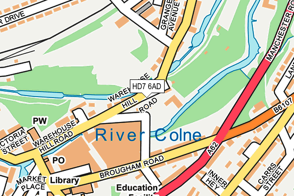 HD7 6AD map - OS OpenMap – Local (Ordnance Survey)