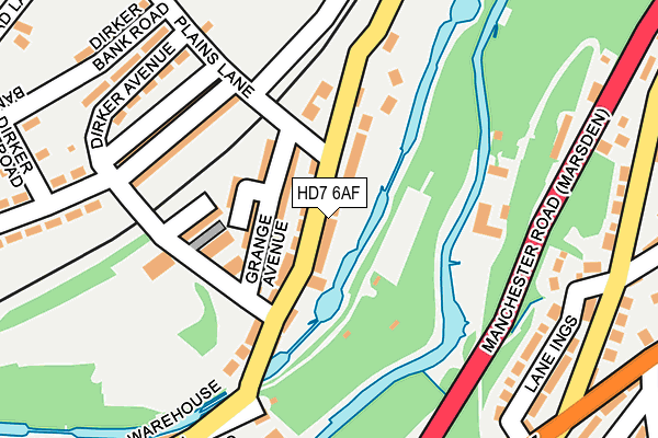 HD7 6AF map - OS OpenMap – Local (Ordnance Survey)