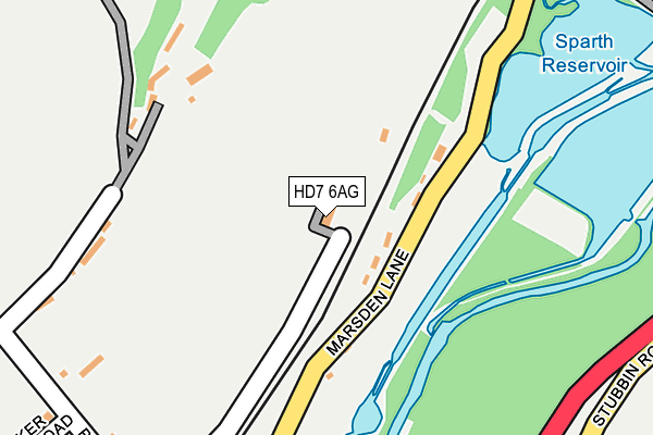 HD7 6AG map - OS OpenMap – Local (Ordnance Survey)