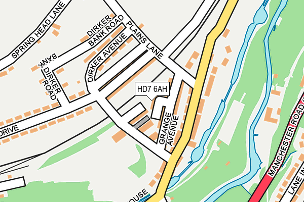 HD7 6AH map - OS OpenMap – Local (Ordnance Survey)
