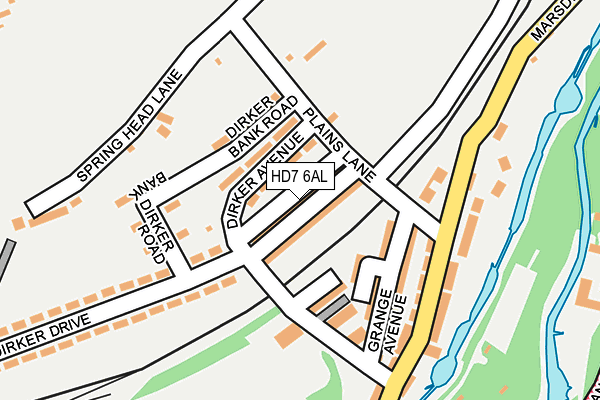 HD7 6AL map - OS OpenMap – Local (Ordnance Survey)