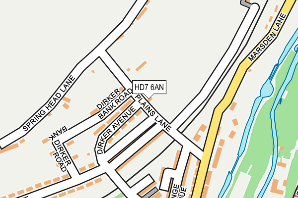 HD7 6AN map - OS OpenMap – Local (Ordnance Survey)