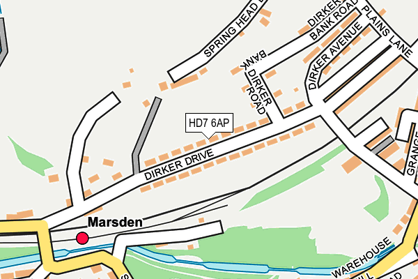 HD7 6AP map - OS OpenMap – Local (Ordnance Survey)