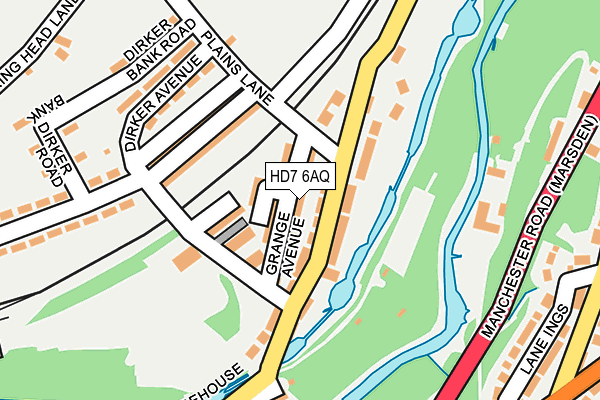 HD7 6AQ map - OS OpenMap – Local (Ordnance Survey)
