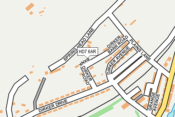 HD7 6AR map - OS OpenMap – Local (Ordnance Survey)