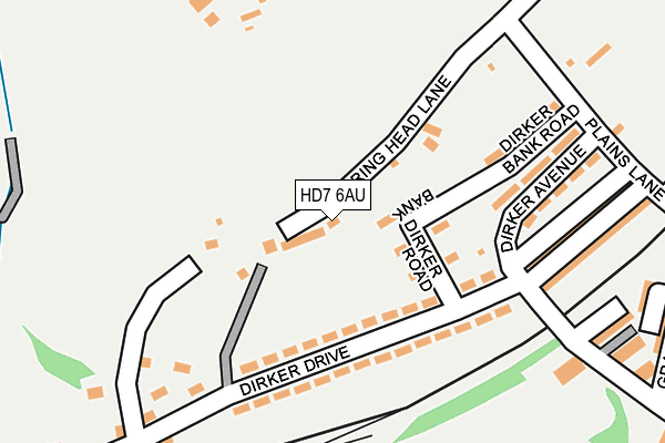 HD7 6AU map - OS OpenMap – Local (Ordnance Survey)