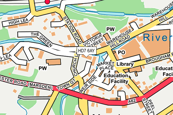 HD7 6AY map - OS OpenMap – Local (Ordnance Survey)