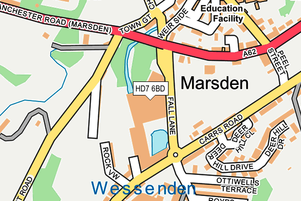 HD7 6BD map - OS OpenMap – Local (Ordnance Survey)