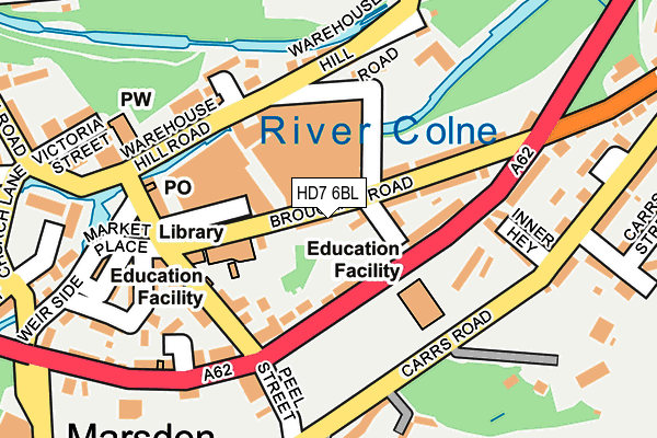 HD7 6BL map - OS OpenMap – Local (Ordnance Survey)