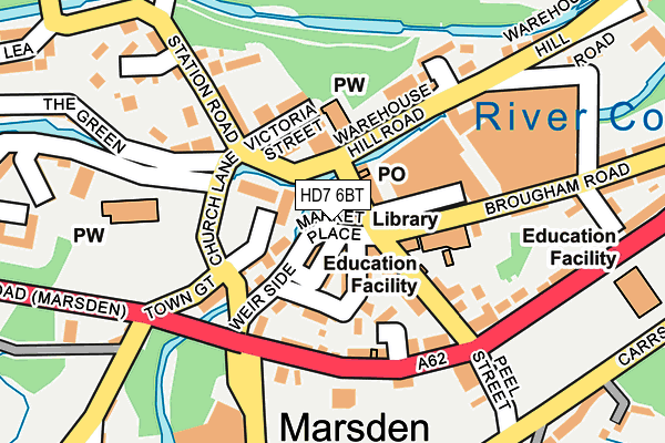 HD7 6BT map - OS OpenMap – Local (Ordnance Survey)