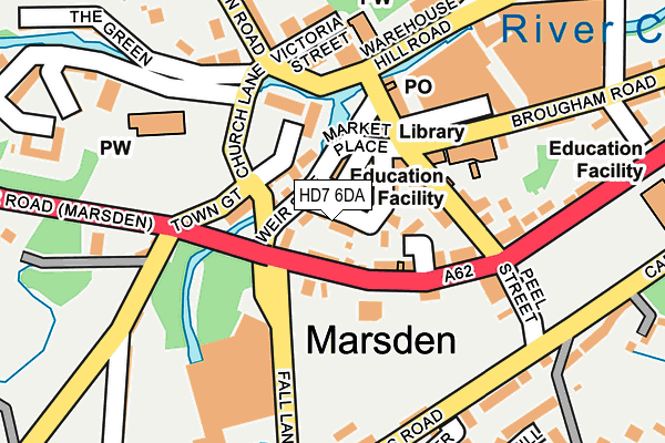 HD7 6DA map - OS OpenMap – Local (Ordnance Survey)