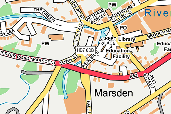 HD7 6DB map - OS OpenMap – Local (Ordnance Survey)