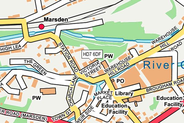 HD7 6DF map - OS OpenMap – Local (Ordnance Survey)