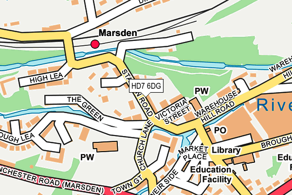 HD7 6DG map - OS OpenMap – Local (Ordnance Survey)