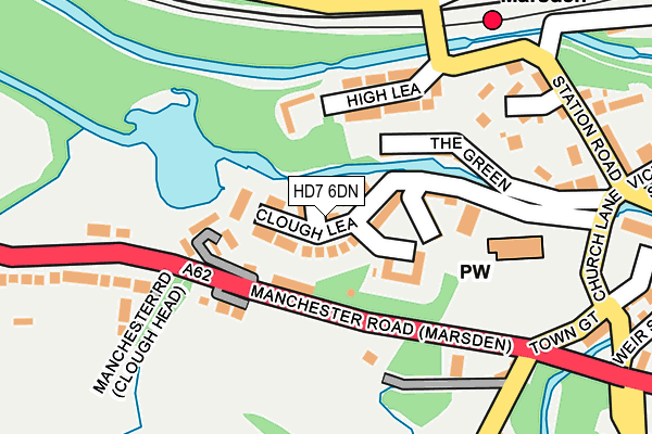 HD7 6DN map - OS OpenMap – Local (Ordnance Survey)