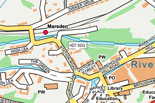 HD7 6DQ map - OS OpenMap – Local (Ordnance Survey)