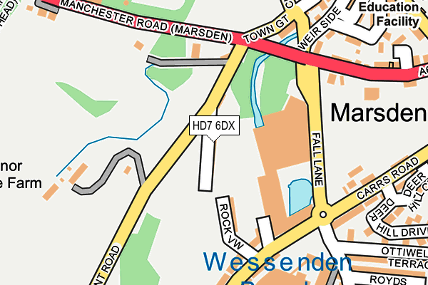 HD7 6DX map - OS OpenMap – Local (Ordnance Survey)