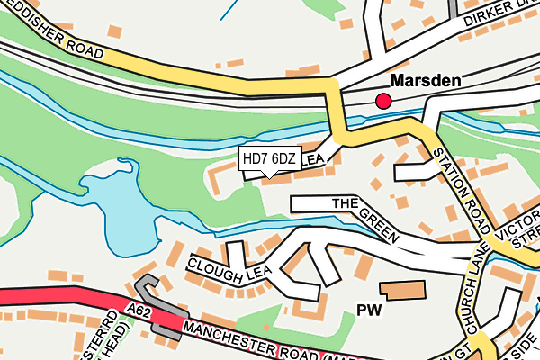 HD7 6DZ map - OS OpenMap – Local (Ordnance Survey)