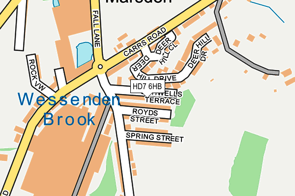 HD7 6HB map - OS OpenMap – Local (Ordnance Survey)