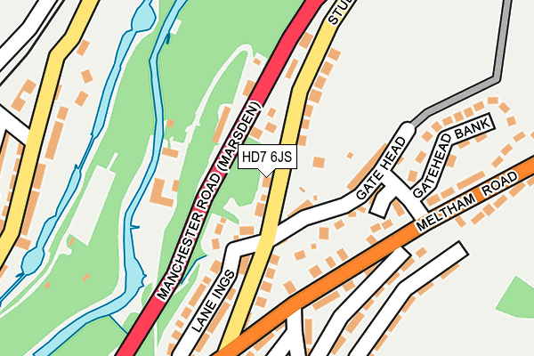 HD7 6JS map - OS OpenMap – Local (Ordnance Survey)