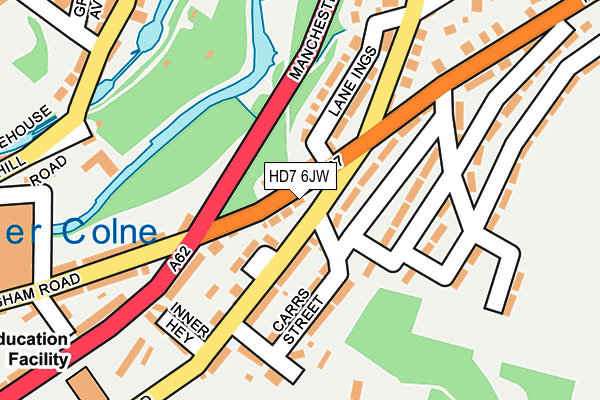 HD7 6JW map - OS OpenMap – Local (Ordnance Survey)