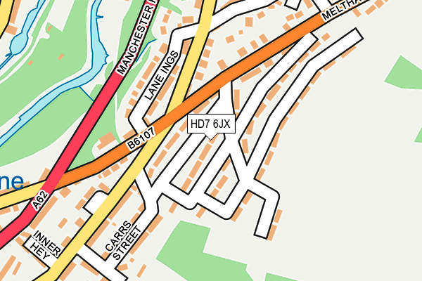 HD7 6JX map - OS OpenMap – Local (Ordnance Survey)