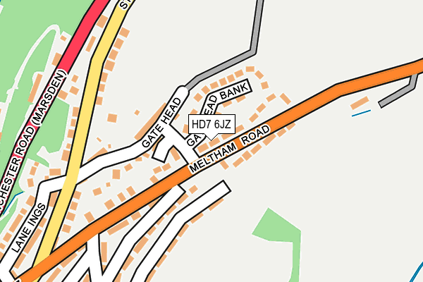 HD7 6JZ map - OS OpenMap – Local (Ordnance Survey)