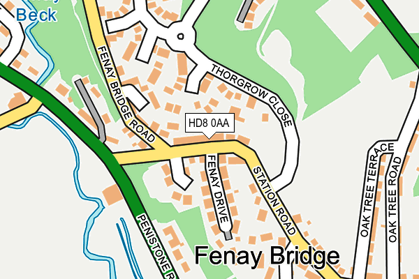 HD8 0AA map - OS OpenMap – Local (Ordnance Survey)