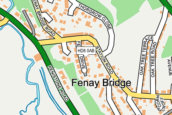 HD8 0AB map - OS OpenMap – Local (Ordnance Survey)