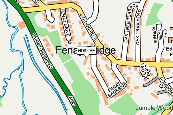 HD8 0AE map - OS OpenMap – Local (Ordnance Survey)