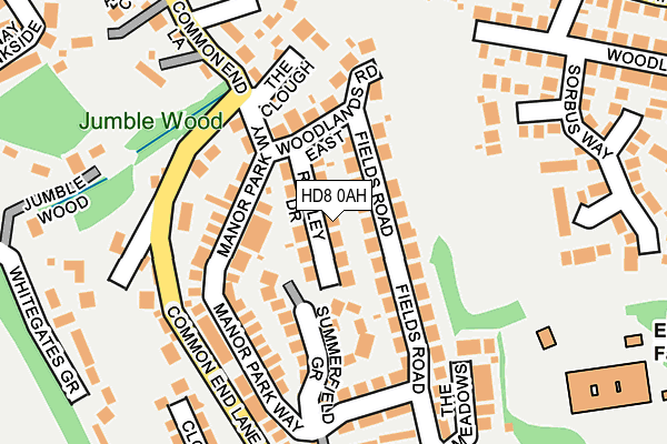 HD8 0AH map - OS OpenMap – Local (Ordnance Survey)