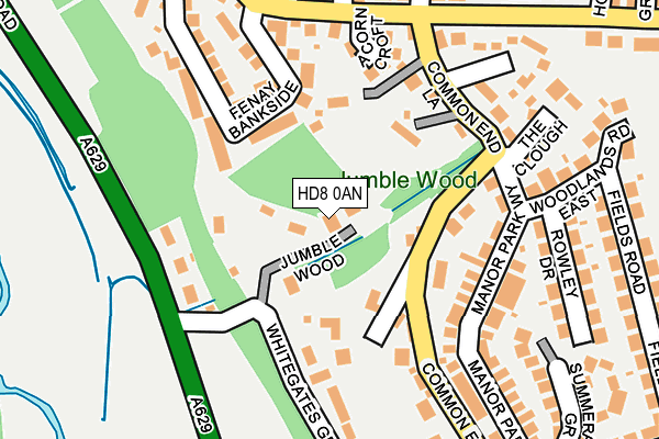 HD8 0AN map - OS OpenMap – Local (Ordnance Survey)