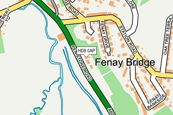 HD8 0AP map - OS OpenMap – Local (Ordnance Survey)