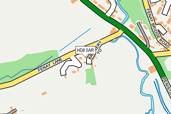 HD8 0AR map - OS OpenMap – Local (Ordnance Survey)