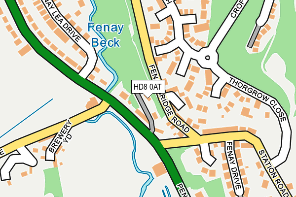 HD8 0AT map - OS OpenMap – Local (Ordnance Survey)