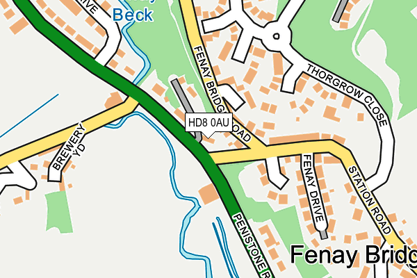 HD8 0AU map - OS OpenMap – Local (Ordnance Survey)