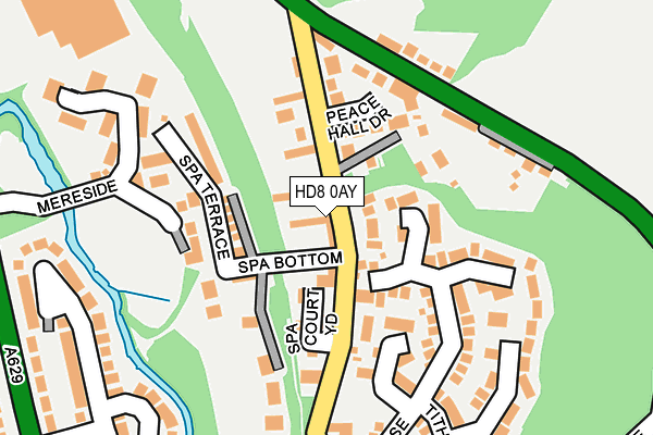 HD8 0AY map - OS OpenMap – Local (Ordnance Survey)