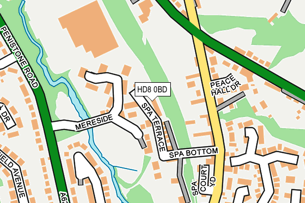 HD8 0BD map - OS OpenMap – Local (Ordnance Survey)