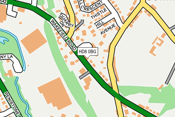 HD8 0BG map - OS OpenMap – Local (Ordnance Survey)