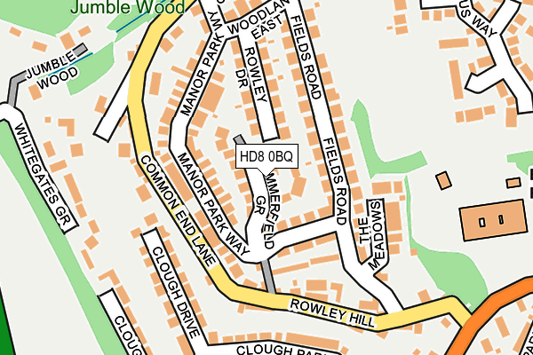 HD8 0BQ map - OS OpenMap – Local (Ordnance Survey)