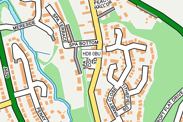 HD8 0BU map - OS OpenMap – Local (Ordnance Survey)