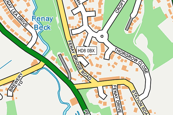 HD8 0BX map - OS OpenMap – Local (Ordnance Survey)