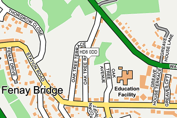 HD8 0DD map - OS OpenMap – Local (Ordnance Survey)