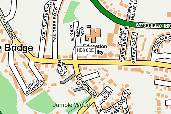 HD8 0DE map - OS OpenMap – Local (Ordnance Survey)