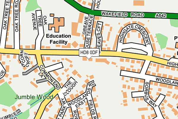 HD8 0DF map - OS OpenMap – Local (Ordnance Survey)