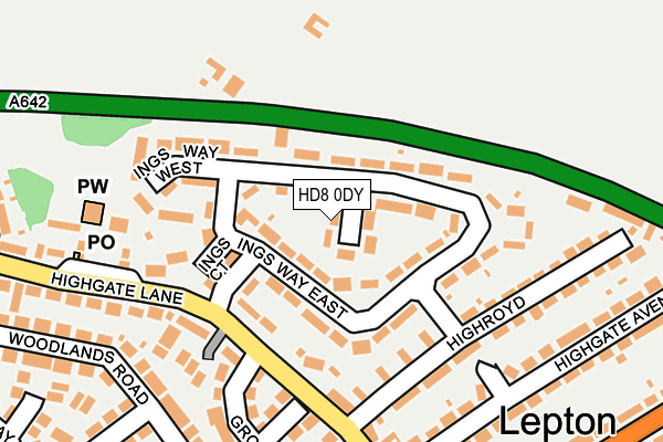 HD8 0DY map - OS OpenMap – Local (Ordnance Survey)